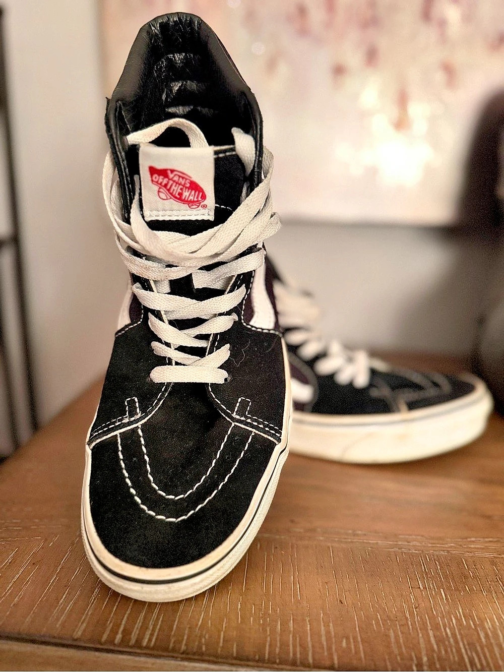 Vans Sk8-Hi Black & White High-Top Sneakers US 8.5 Women's